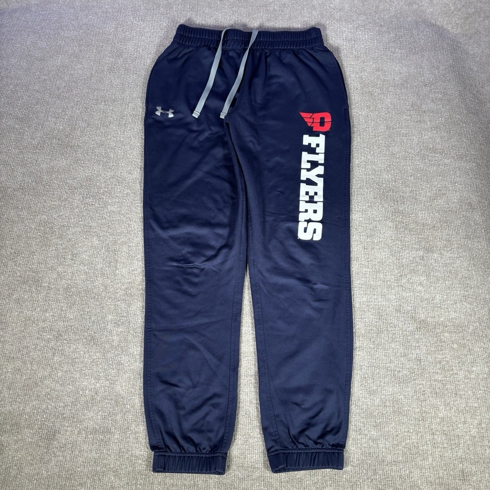 Under Armour Dayton Flyers Sweatpants Mens‎ M Blue Joggers Performance Spellout